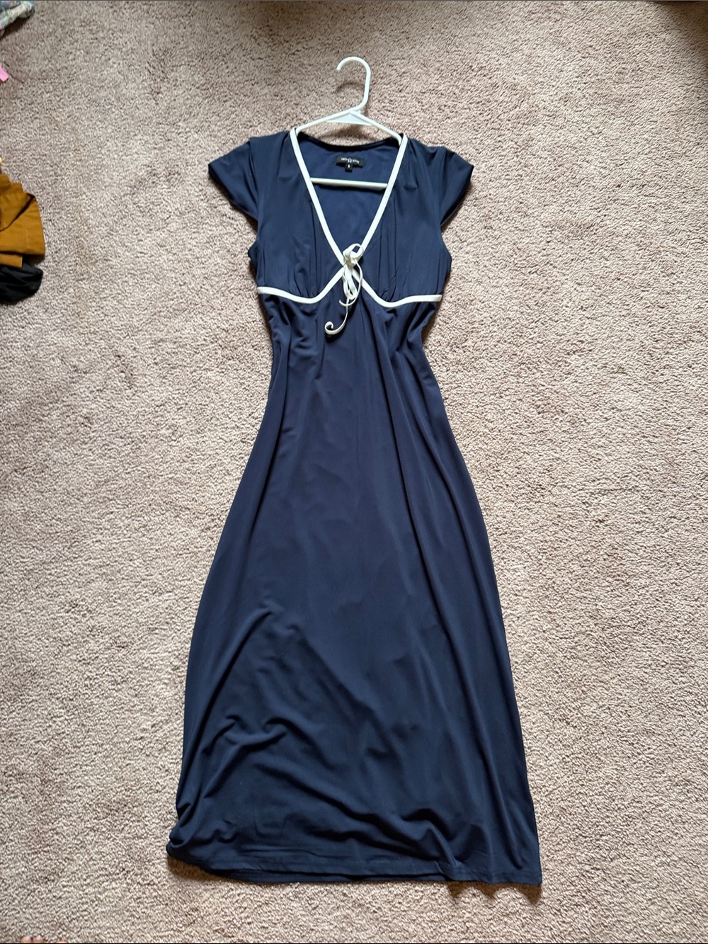 Area Stars Navy Maxi Dress with White Trim